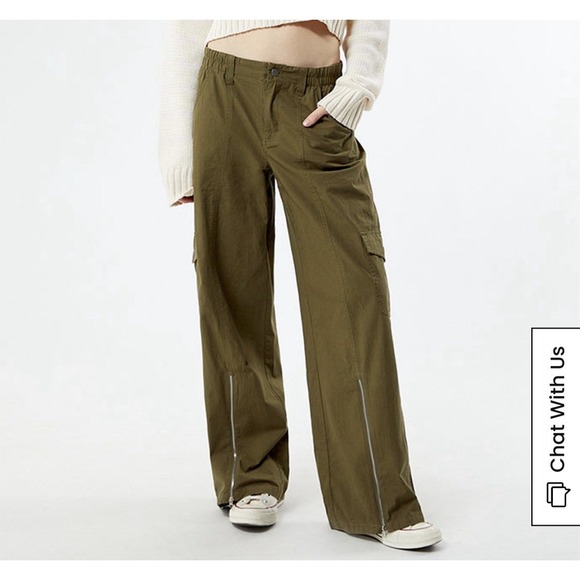 PacSun Other - PacSun Low Rise Puddle Cargo Pants Womens S Olive Green NWT MSRP $54.95